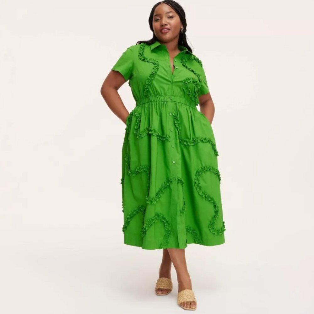 Women's Ribbon Short Sleeve Midi Shirtdress - kate spade new york x Target Green